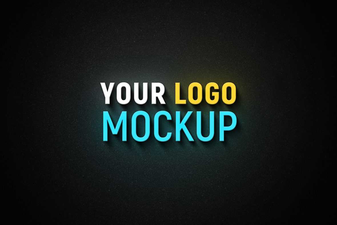 Neon Light Logo Mockup