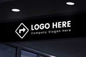 Night Signage Logo Mockup