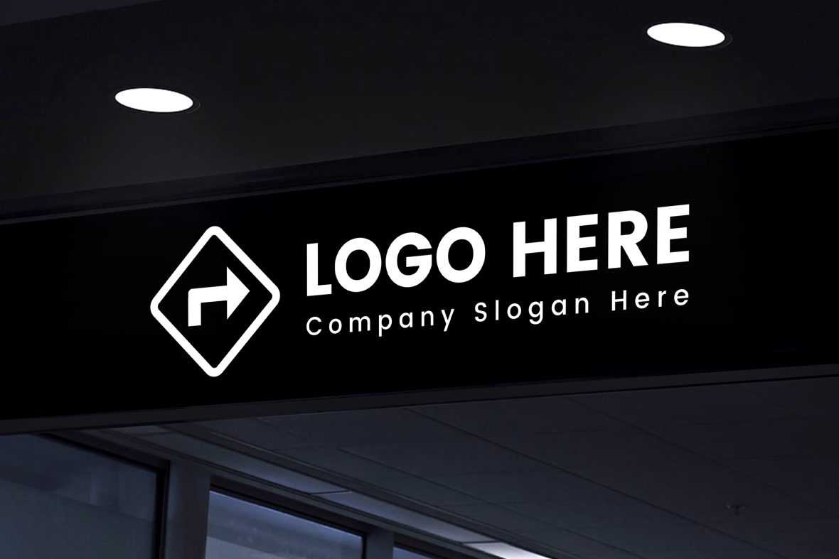 Night Signage Logo Mockup