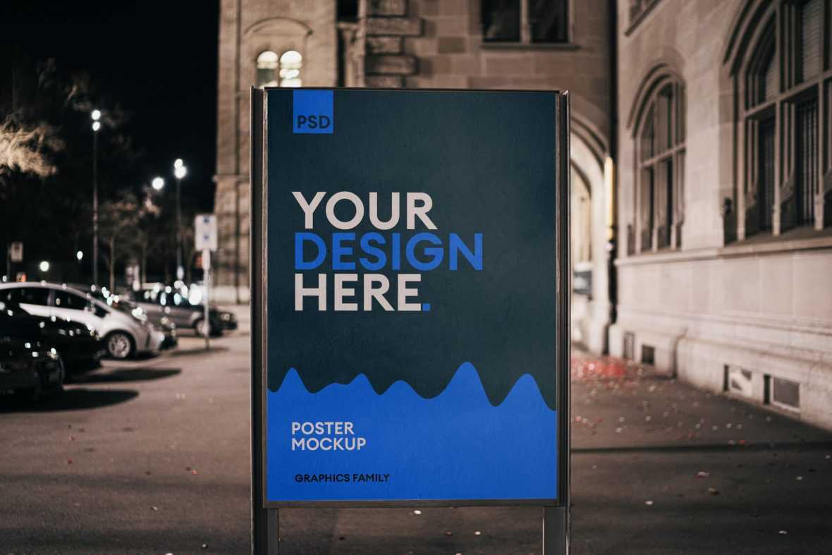 Night Street Poster Mockup