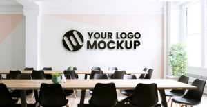Office Background Logo Mockup