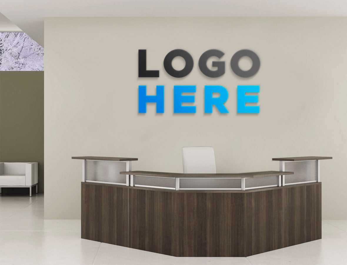 Office Front Desk Logo Mockup