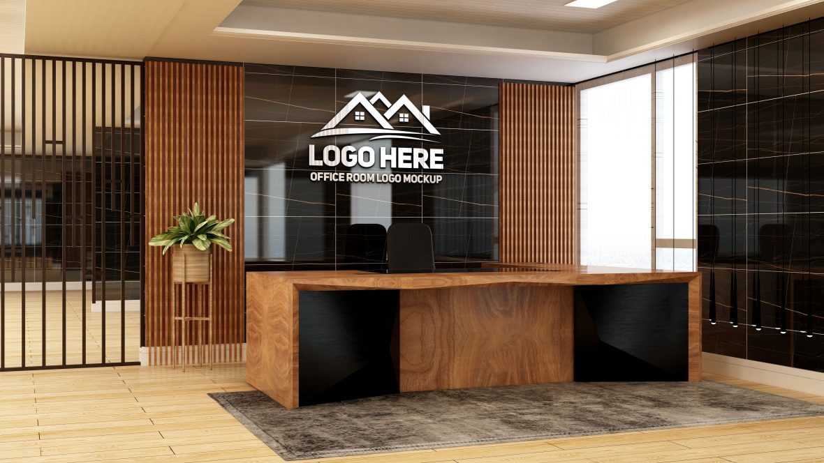 Office Meeting Room 3D Wall Logo Mockup