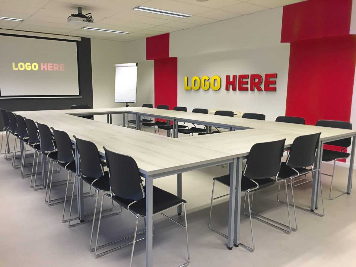 Office Meeting Room Logo Mockup