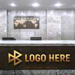 Office Reception 3D Logo Mockup