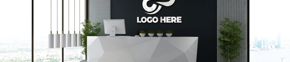 Office Reception Wall Logo Mockup