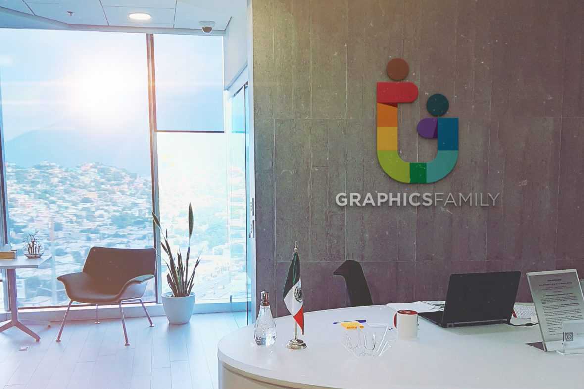 Office Retro Modern Mockup Logo