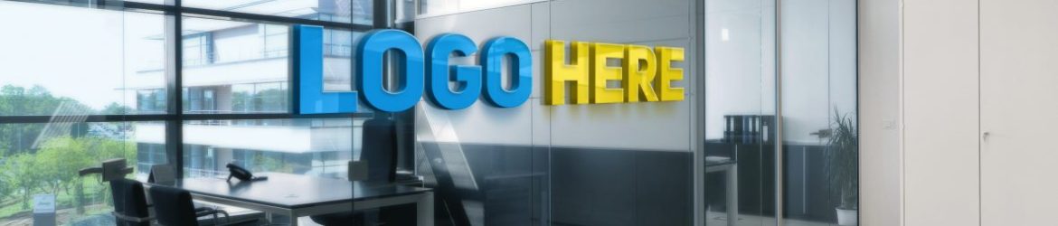 Office Space Window Logo Mockup