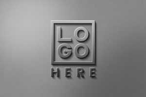 Office Wall Steel Logo Mockup