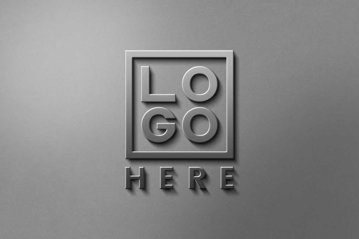 Office Wall Steel Logo Mockup