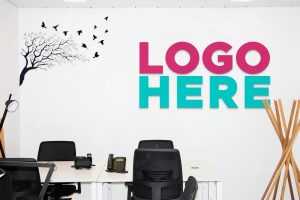 Office Work Area Logo Mockup