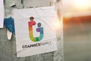 Paper Sticker Logo Mockup