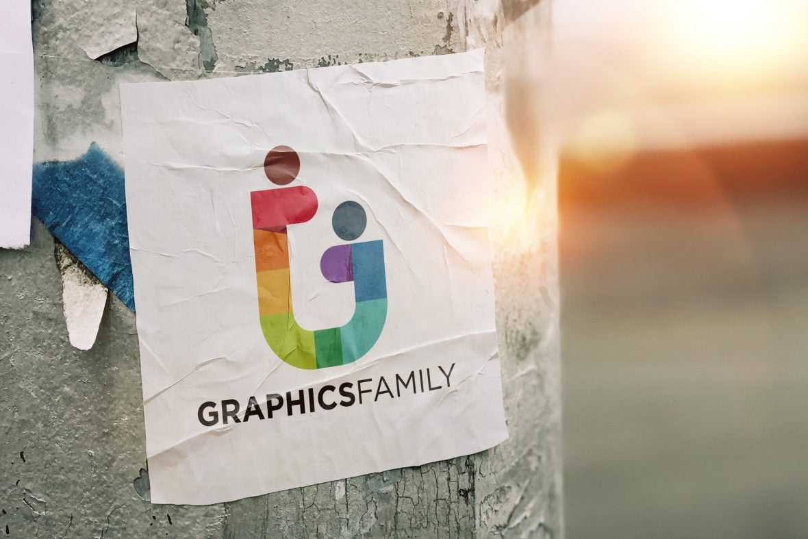 Paper Sticker Logo Mockup