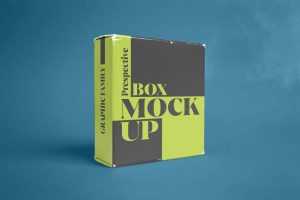 Perspective Real Box Mockup Free Mockup
