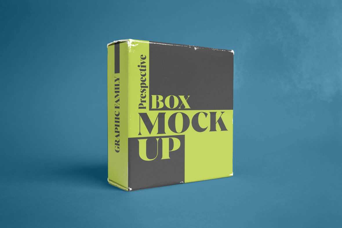 Perspective Real Box Mockup Free Mockup