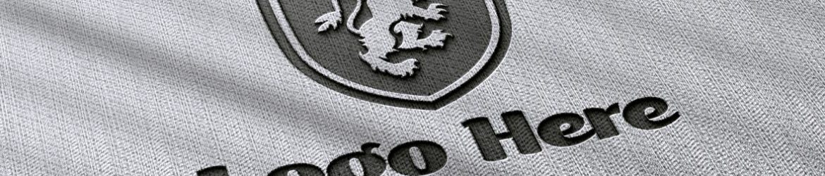 Photo realistic Laser Cut cotton Logo Mockup with Gray Background
