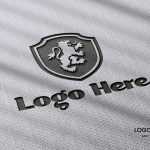 Photo realistic Laser Cut cotton Logo Mockup with Gray Background
