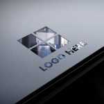 Photorealistic 3D Glass Cutting Logo Mockup