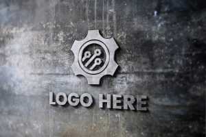 Photorealistic 3D logo and sign mockup