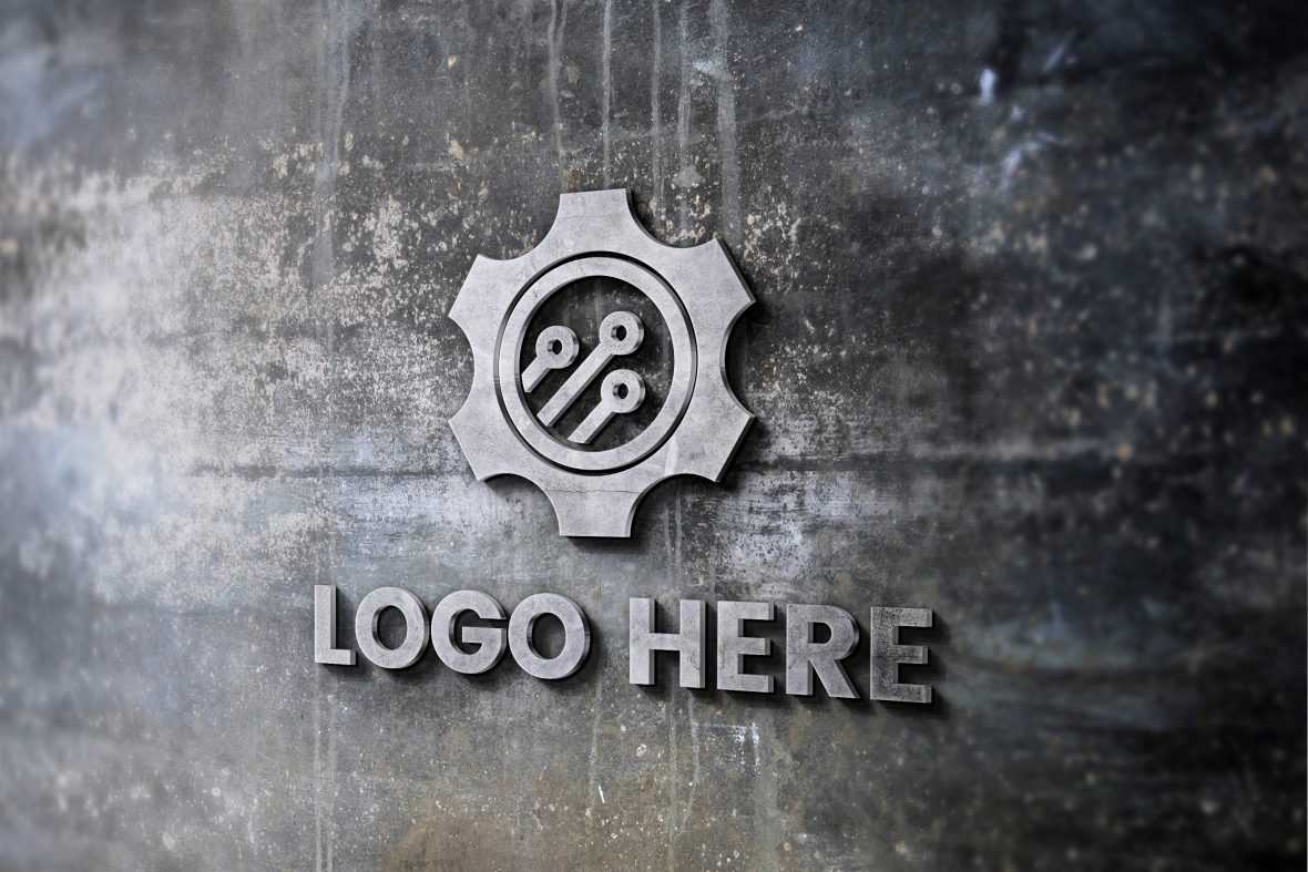 Photorealistic 3D logo and sign mockup