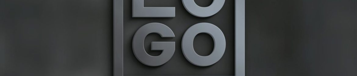 Photorealistic 3D logo mockup on dark background Photorealistic 3D logo mockup on dark background