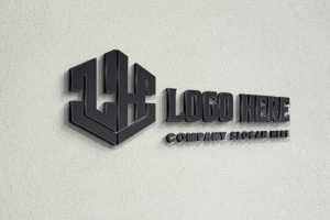 Photorealistic 3D Wall Logo Mockup