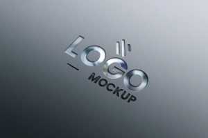 Photorealistic Glass Cutting 3D Logo Mockup