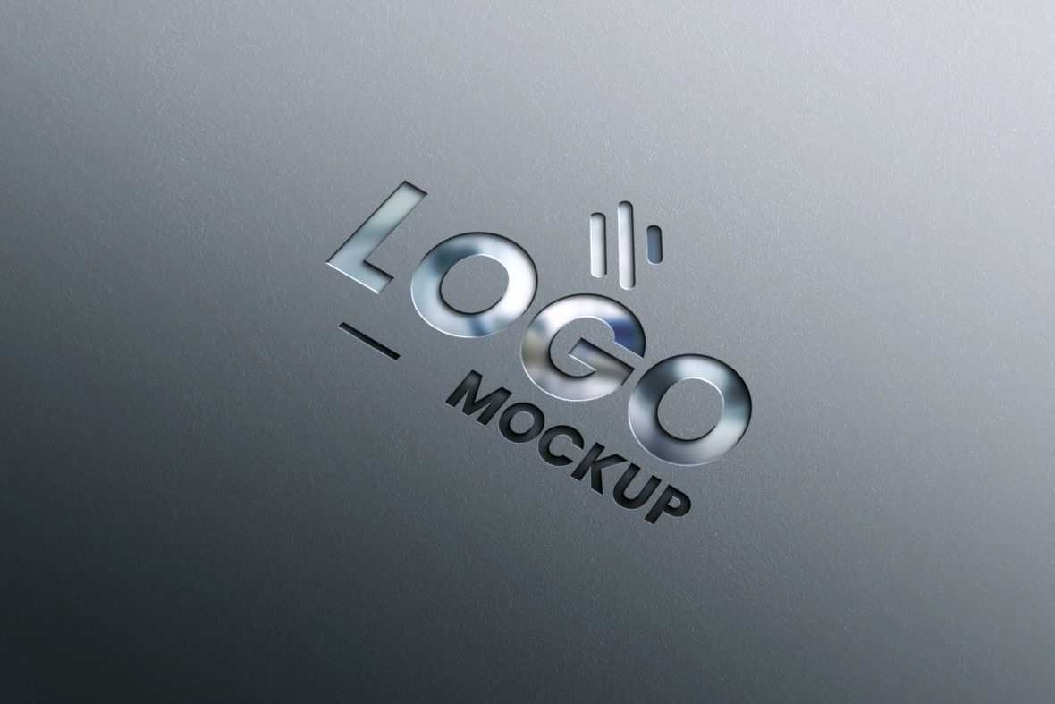 Photorealistic Glass Cutting 3D Logo Mockup