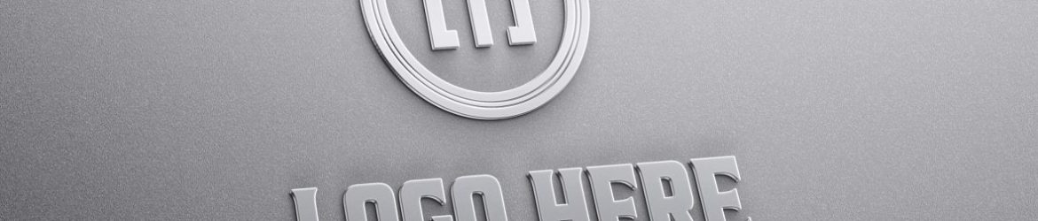 Photorealistic Glossy Metal Logo Mockup