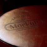 Photorealistic Leather Cutting 3D Logo Mockup