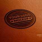 Photorealistic Leather Logo Mockup