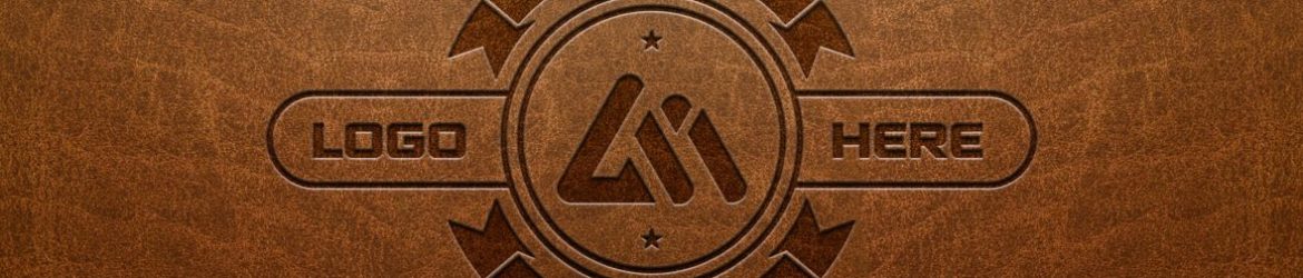Photorealistic Logo Mockup on Leather Background