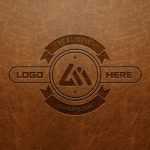 Photorealistic Logo Mockup on Leather Background