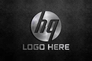 Photorealistic Metal Logo Mockup