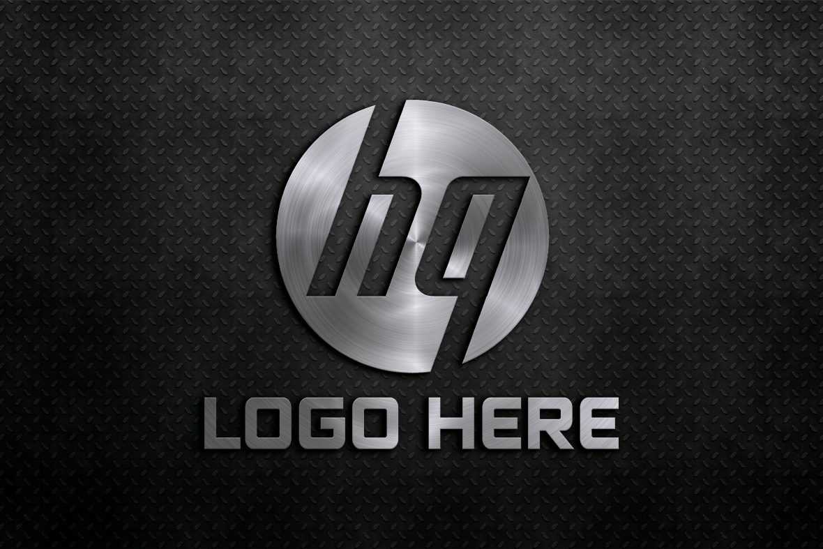 Photorealistic Metal Logo Mockup