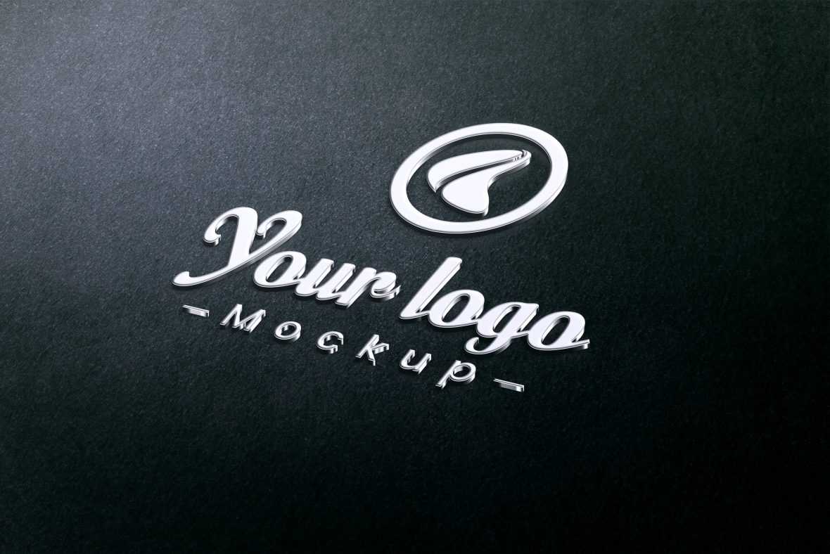 Photorealistic Metallic Badge Logo Mockup