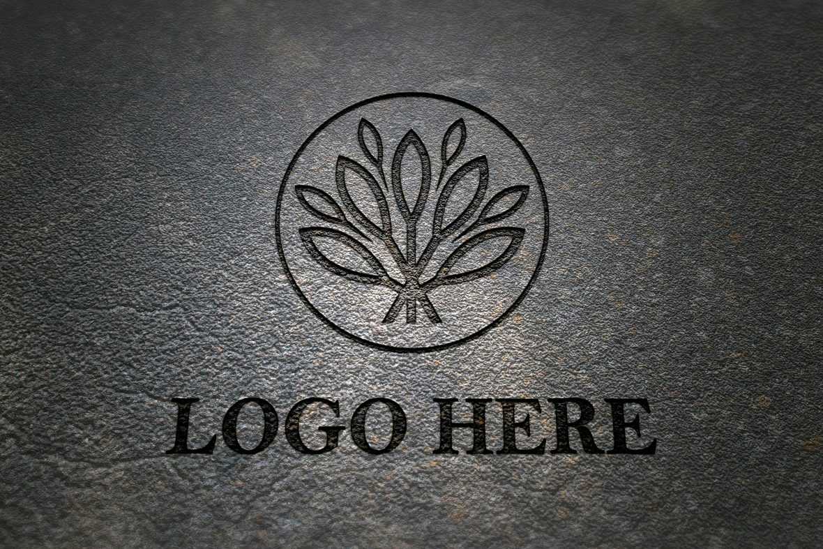 Photorealistic Smooth Laser Cut 3D Logo Mockup
