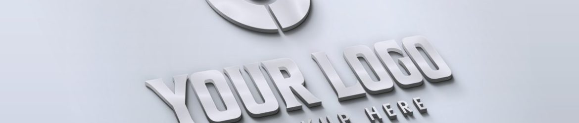 Photorealistic White-Gray 3D Logo Mockup Photorealistic White-Gray 3D Logo Mockup