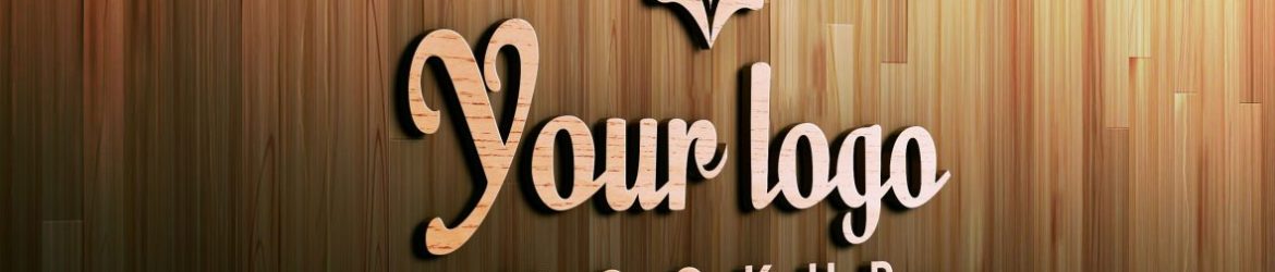 Photorealistic Wood Logo Mockup