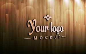 Photorealistic Wood Logo Mockup
