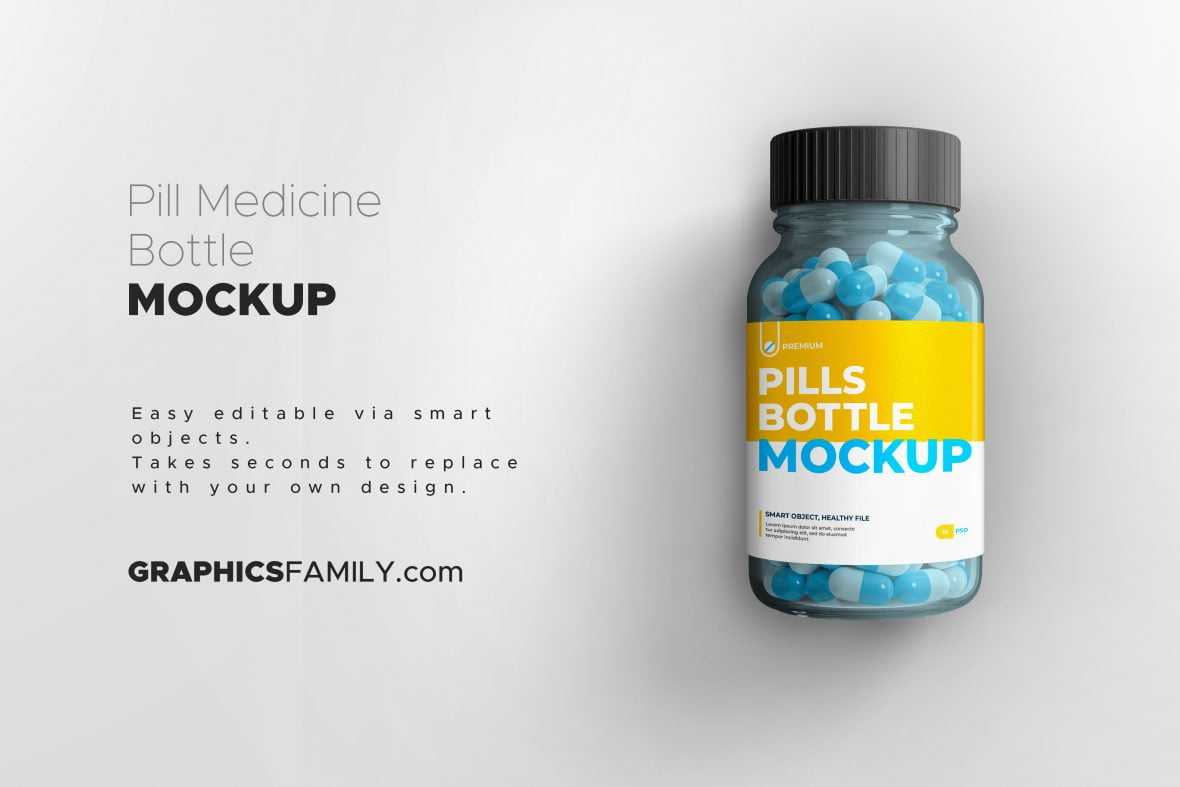 Pill Medicine Bottle Mockup
