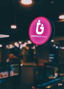Pink Signage Logo Mockup