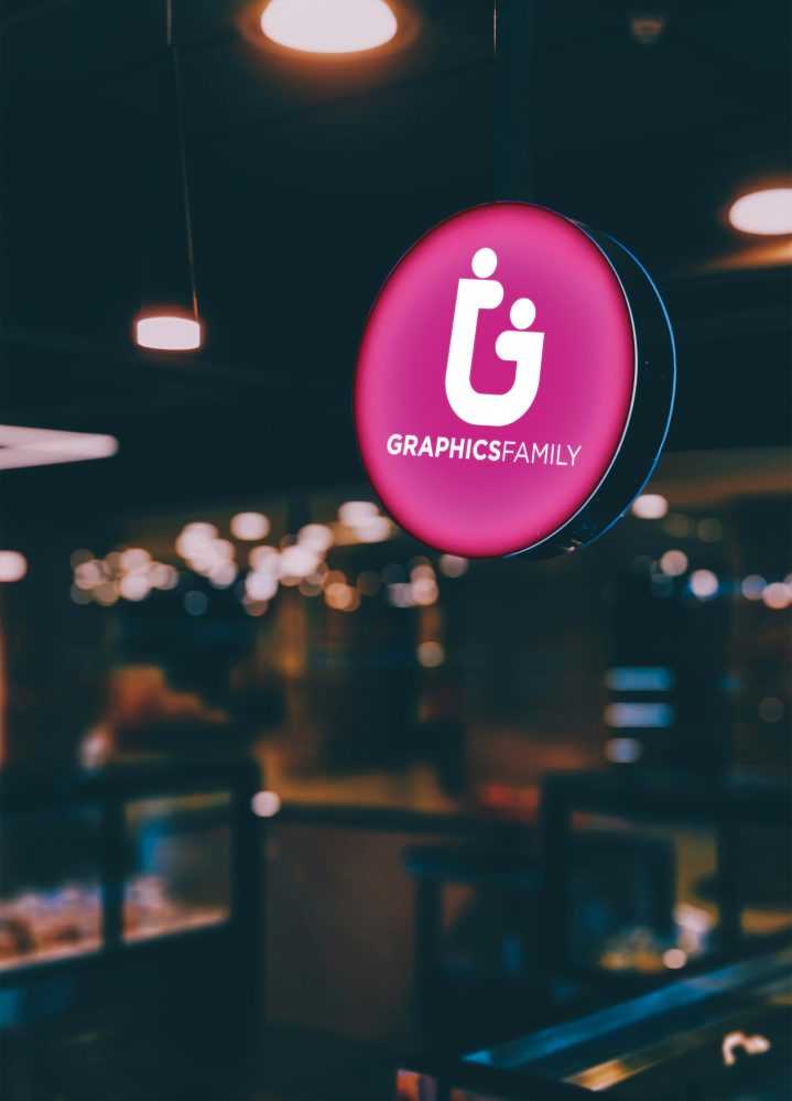 Pink Signage Logo Mockup