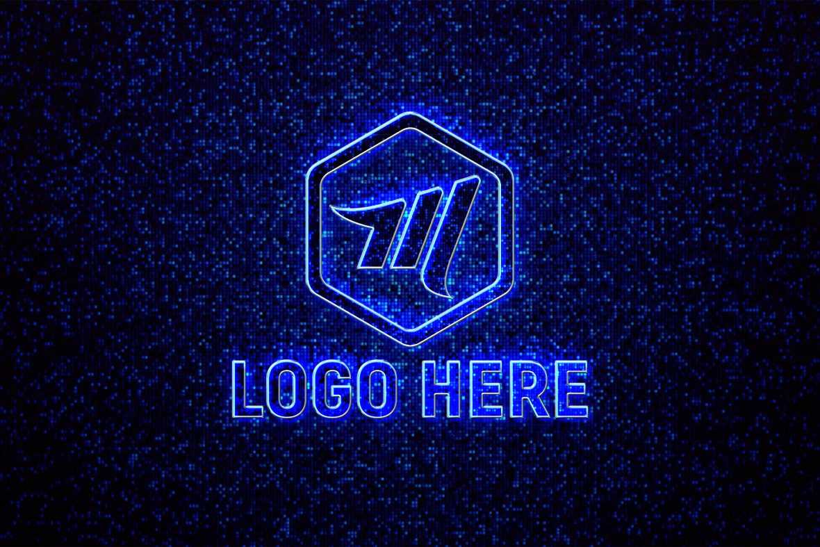 Pixel Pattern Logo Mockup