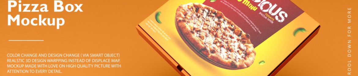 Pizza Box PSD Mockup