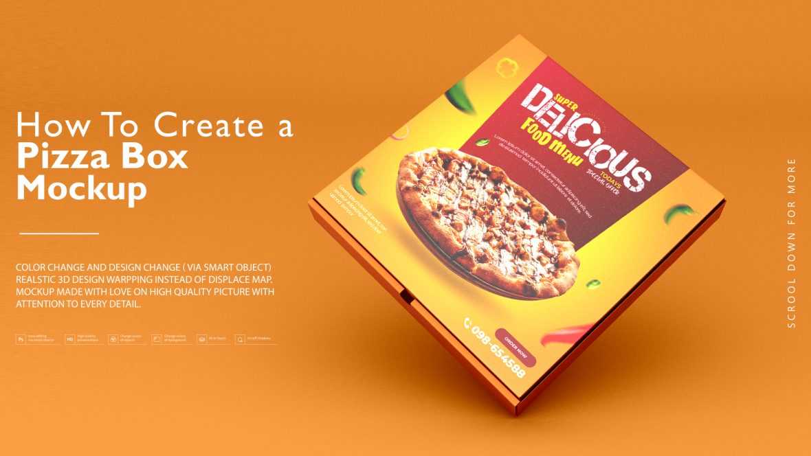 Pizza Box PSD Mockup