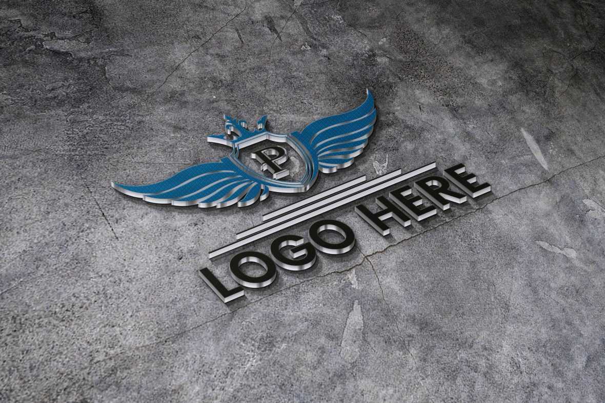Plastic Pattern 3D Logo Mockup