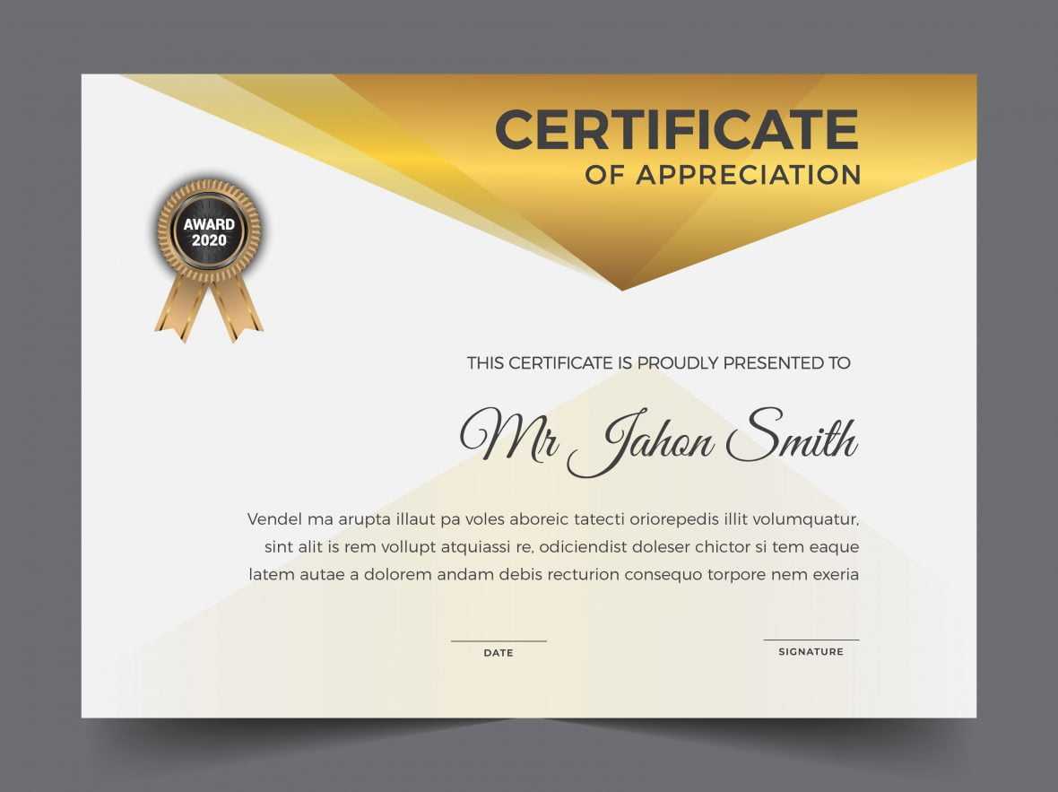Premium golden white certificate template design
