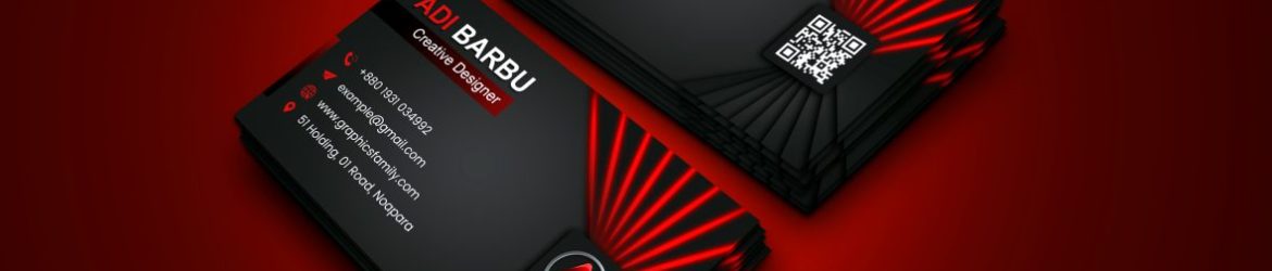 Professional Business Card Design with Black and Red Colors