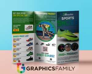 Professional Sport Shoes Tri-Fold Brochure Design